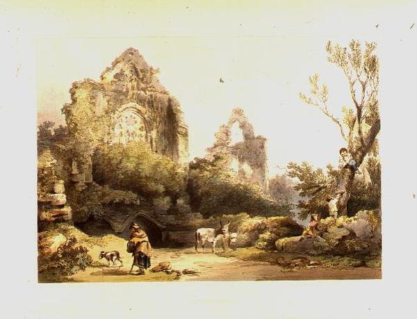 Tintern Abbey من "مشهد رومانسي وخلاب في إنجلترا وويلز" بواسطة فيليب جيمس دو لوثيربورغ