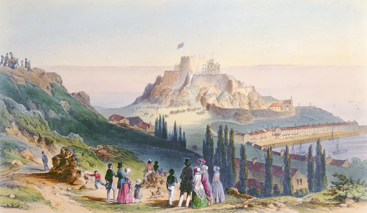 وصول جلالة الملكة إلى جبل أورجيل ، الثالث من سبتمبر 1846 ، من زيارة الملكة فيكتوريا في جيرسي ، التي نقشها هـ. والتر ، 1847 بواسطة فيليب جون أولس
