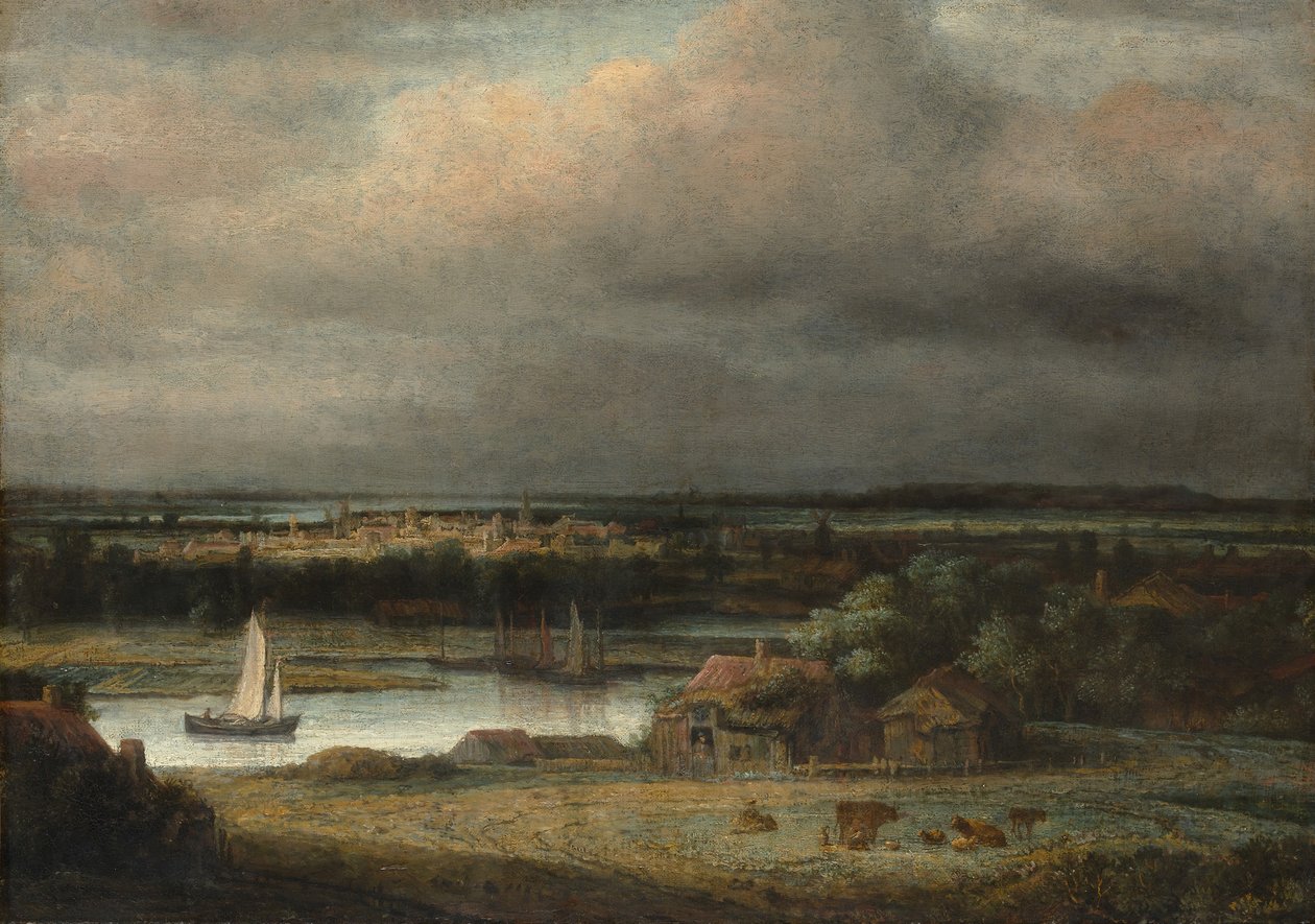 منظر نهر واسع ، كاليفورنيا. 1648-49. بواسطة فيليب كونينك