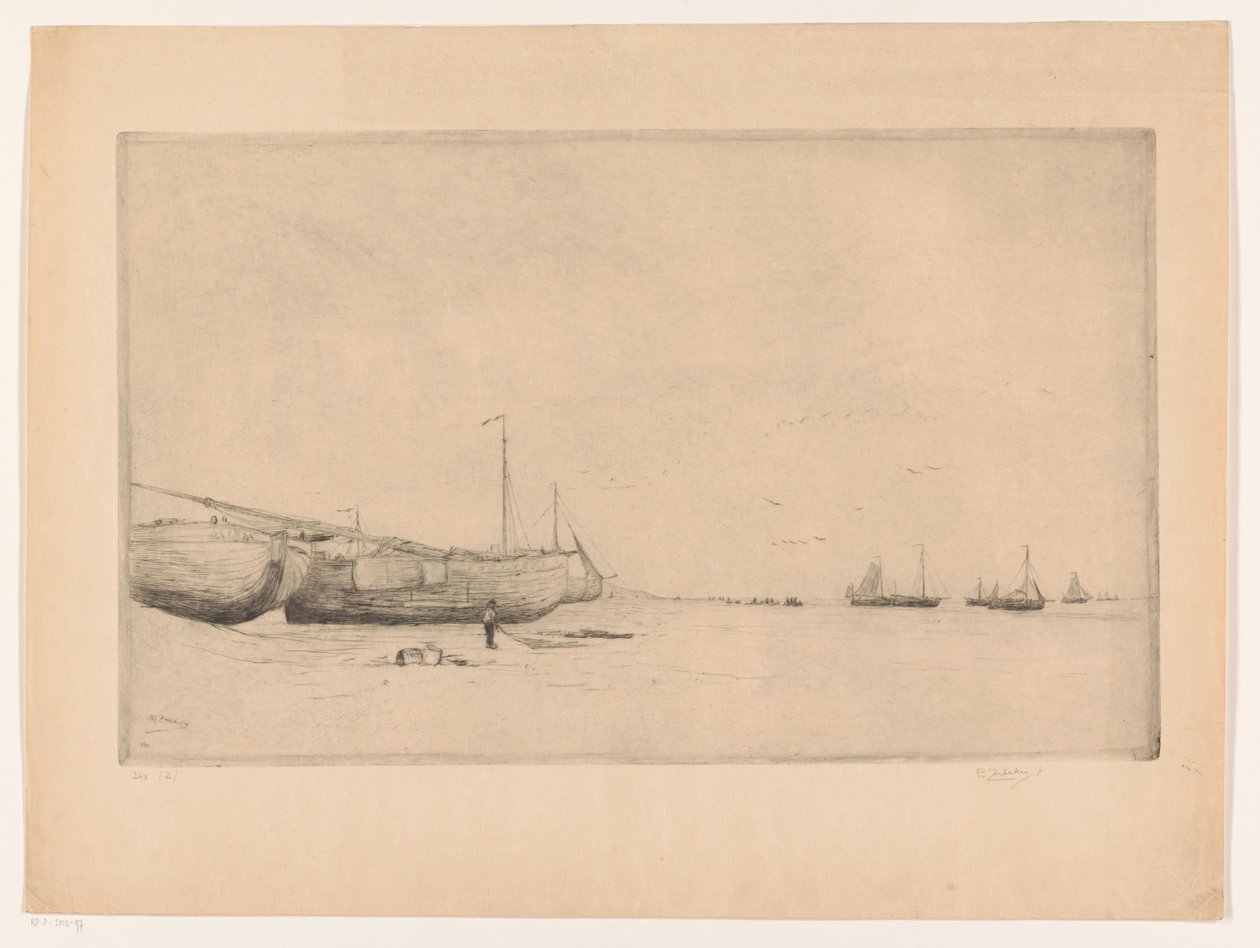 شاطئ Scheveningen بواسطة فيليب زيلكن (بتوقيع الفنان)