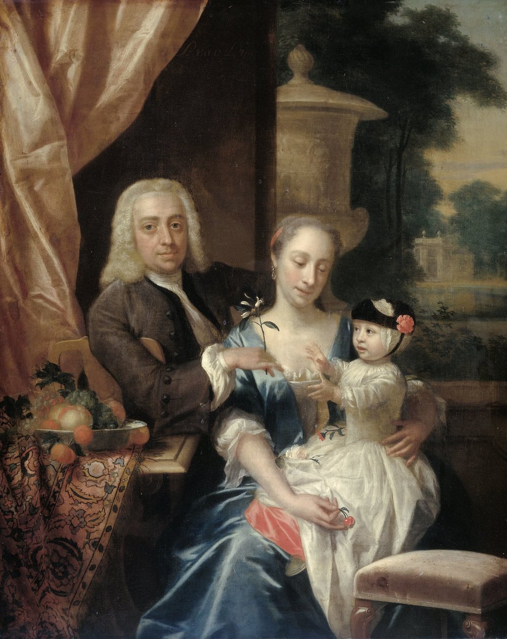 إسحاق باركر (1702-1755) وزوجته جوستينا جوهانا رامسكرامر (1702-1798) وابنهما ويليم ألكسندر (1740-1747) بواسطة فيليب فان ديك