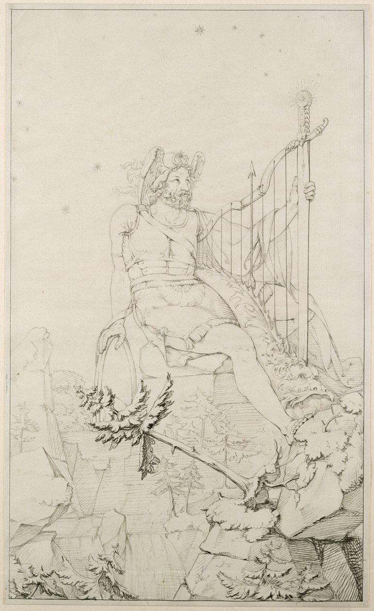 Ossian ، 1804-5 (يغسل بالقلم الرصاص على الورق) بواسطة فيليب أوتو رونج