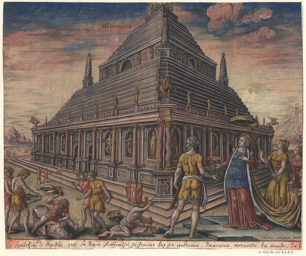 ضريح هاليكارناسوس من سلسلة عجائب الدنيا الثامنة بعد مارتن فان هيمسكيرك ، 1572 بواسطة فيليب جالي