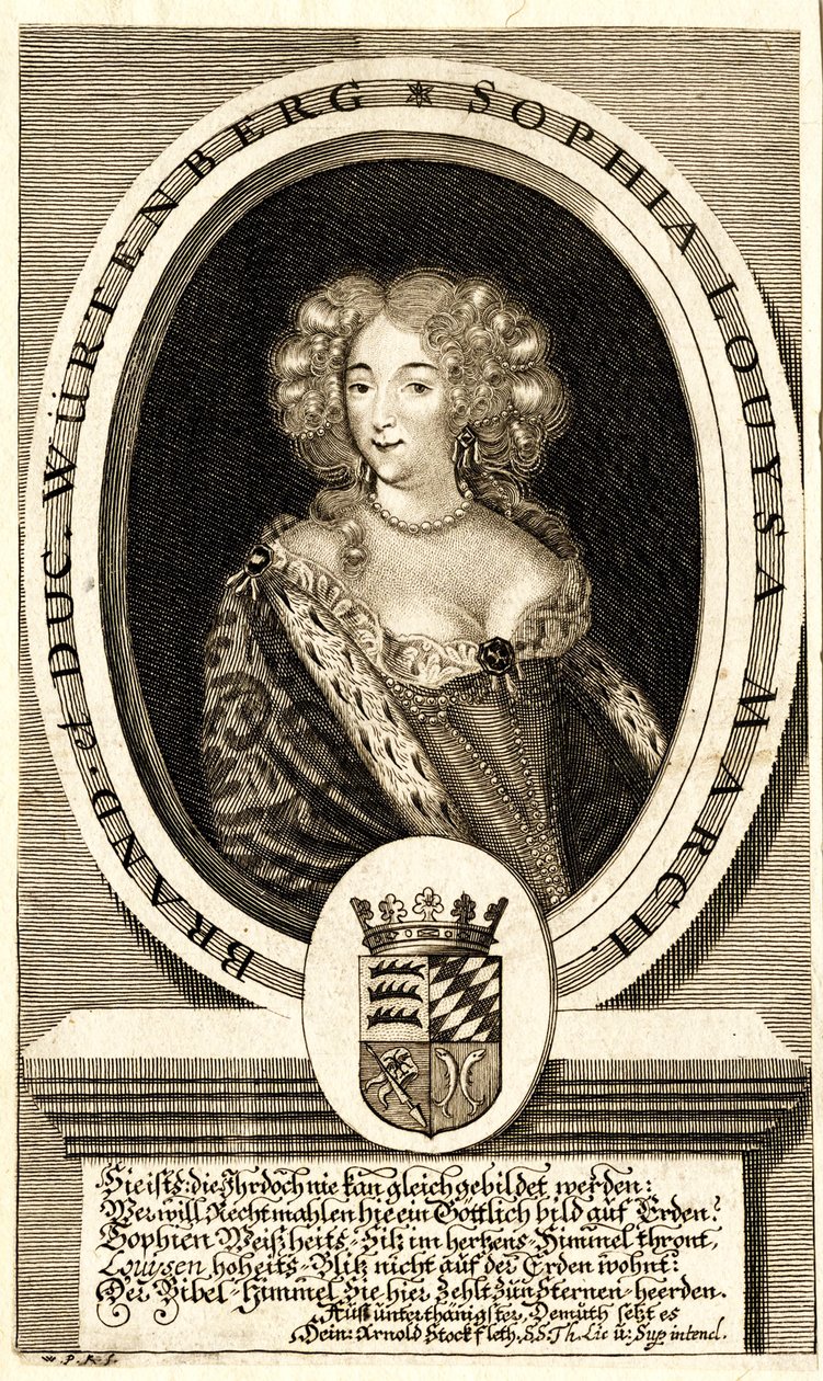 صورة لصوفي لويز من Württemberg-Stuttgart 1642-1702 ، Margravine ... ، c. 1680. بواسطة فيليب كيليان