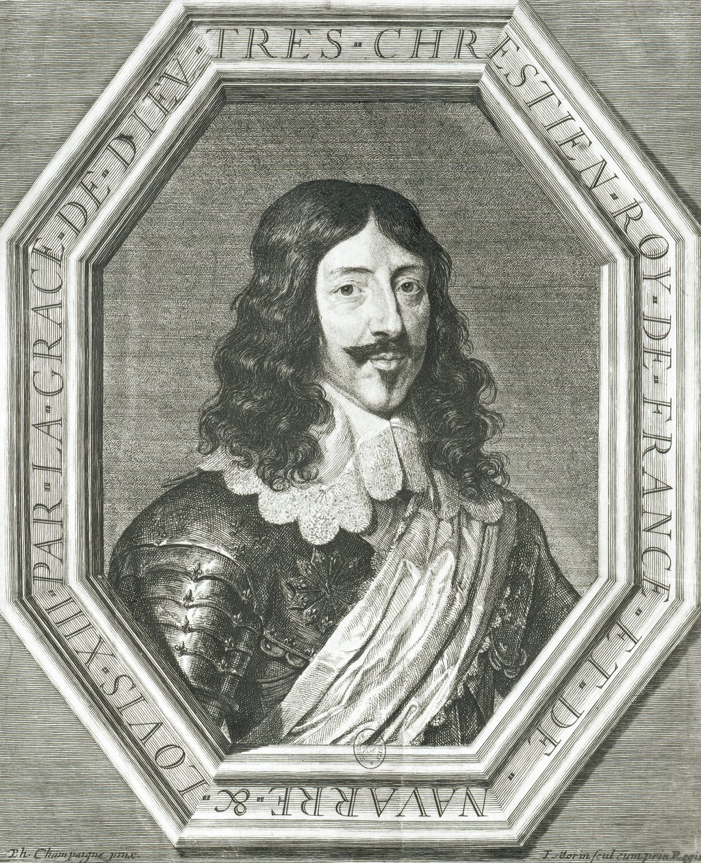 صورة لويس الثالث عشر (1601-43) ونقش جان مورين بواسطة فيليب دي شامبين