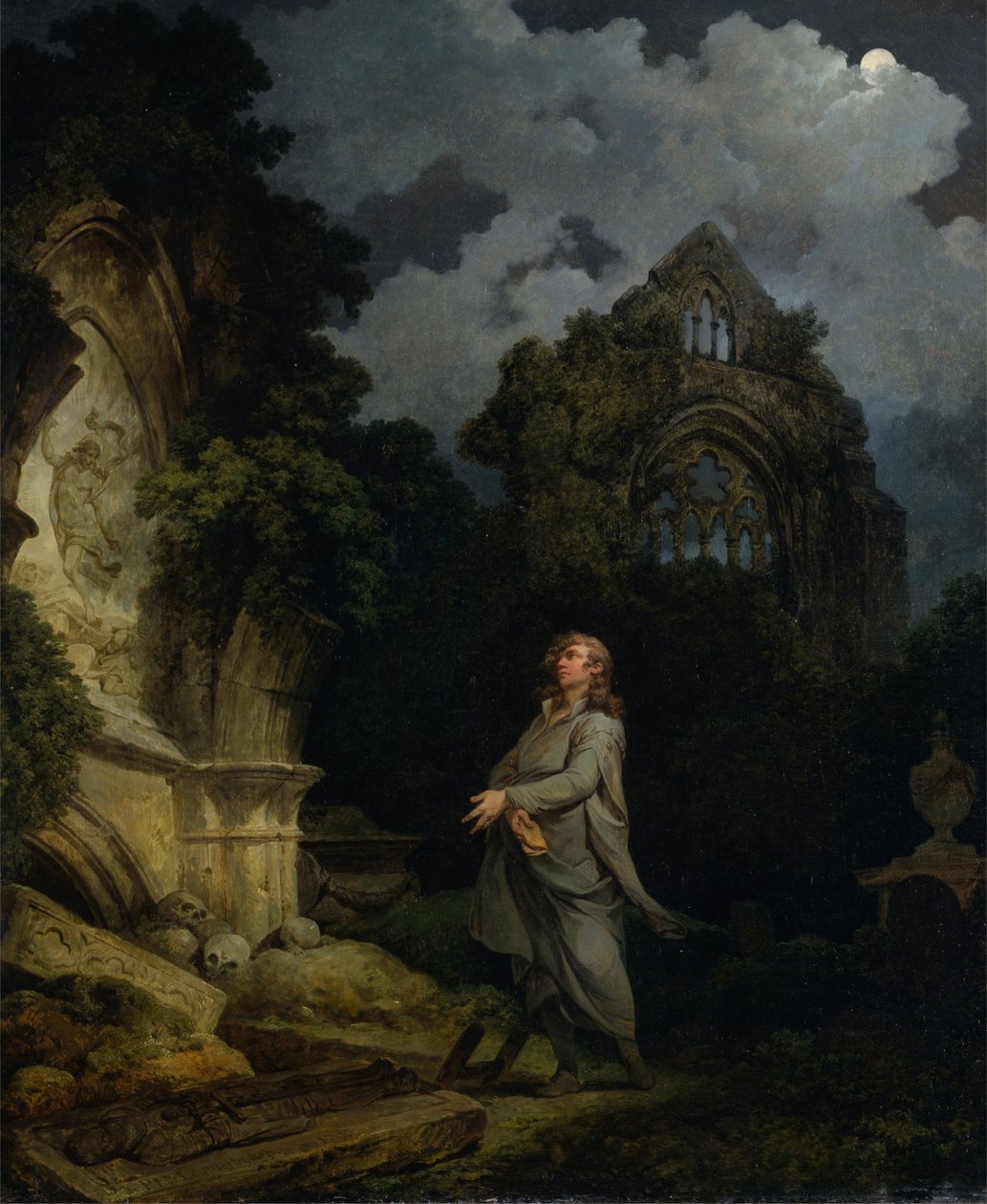 زائر إلى Moonlit Churchyard بواسطة فيليب جاك دو لوبيرج
