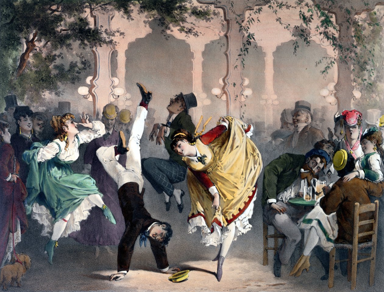 Quadrille at the Bal Bullier ، Place de l&39;Observatoire ، Paris ، منقوش بواسطة G. Barry ، c.1860-65 بواسطة فيليب جاك ليندر