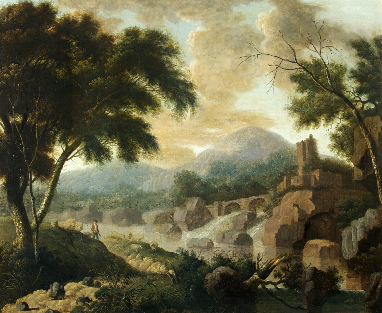 منظر طبيعي مع نهر مستعر ، 1760-1800 بواسطة فيليب جاك دو لوبيرج