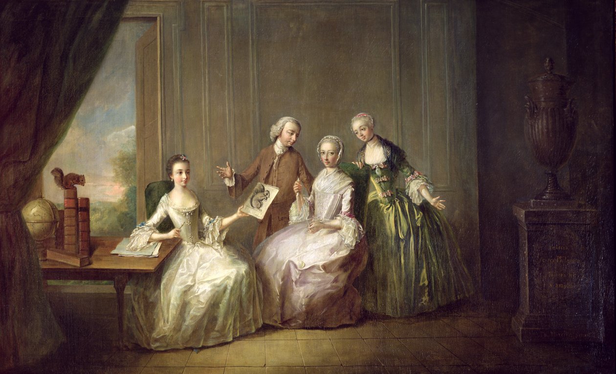 الأسرة في الداخل مع السناجب ، وربما عائلة بورتون من إلثام ، كينت ، 1755-1760 بواسطة فيليب ميرسير