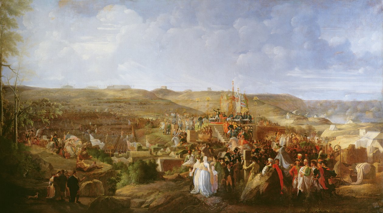 نابليون في معسكر في بولوني يوزع صليب جوقة الشرف ، 16 أغسطس 1804 ، 1806 بواسطة فيليب أوغست هينكين