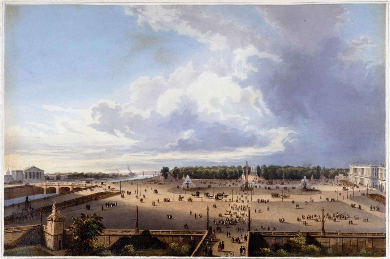 La Place de la Concorde - في "نزهة في باريس ومحيطها" ، صممه Jacottet and Benoist ، c. 1840 بواسطة فيليب بينويست