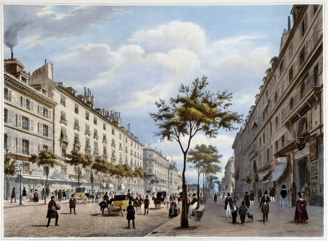 Boulevard des Italians - في "" المشي في باريس ومحيطها "، بقلم Jacottet و Benoist ، محرر. جيهوت بواسطة فيليب بينويست