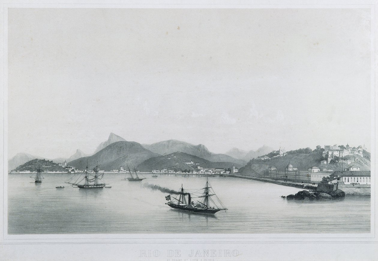 تسعة مناظر بانورامية لريو دي جانيرو: The Beaches St. Luzia a Gloria ، 1862 بواسطة فيليب بينويست