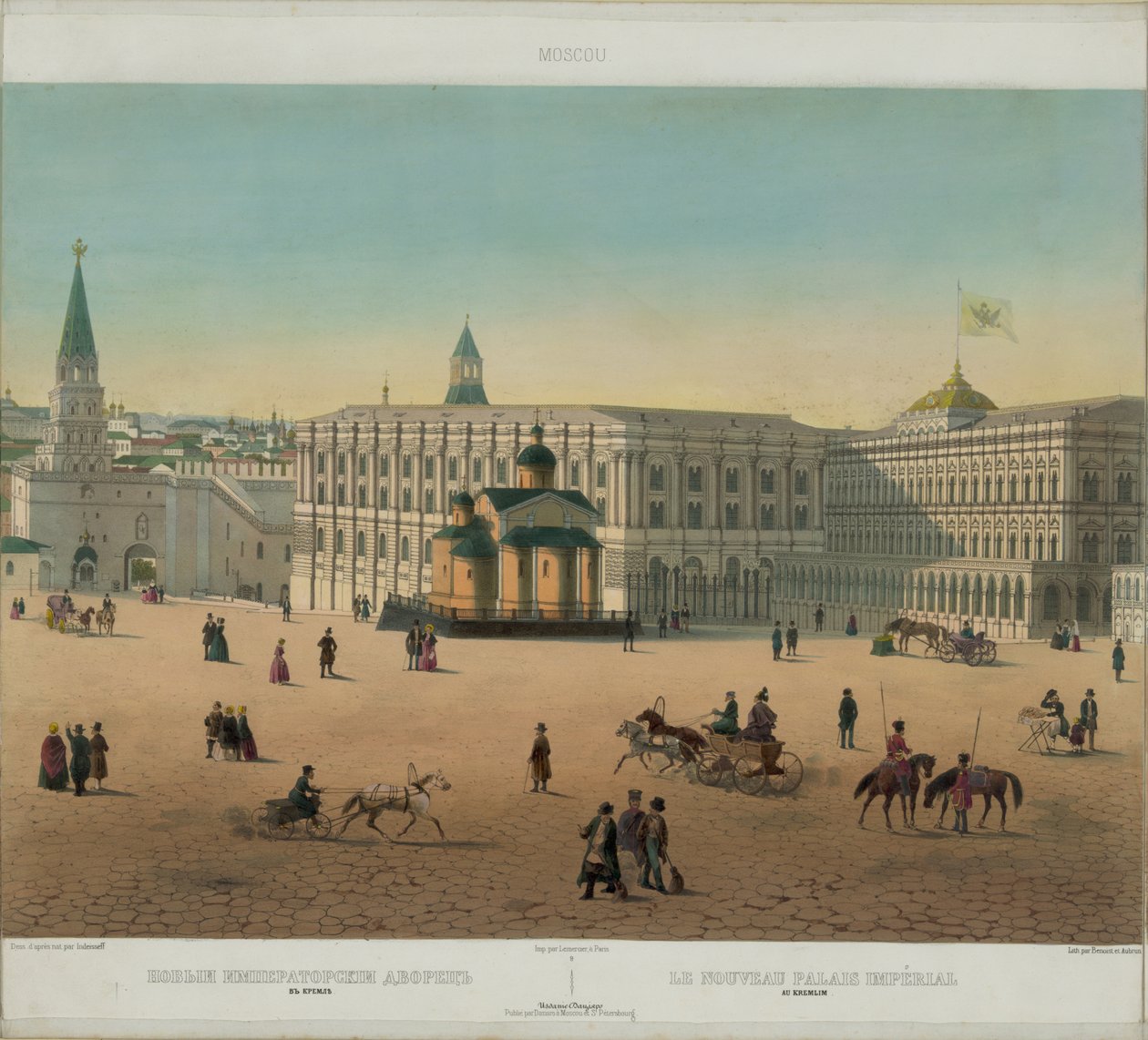 قصر الكرملين الكبير من منظر بانورامي لموسكو في 10 أجزاء ، حوالي عام 1848 بواسطة فيليب بينويست