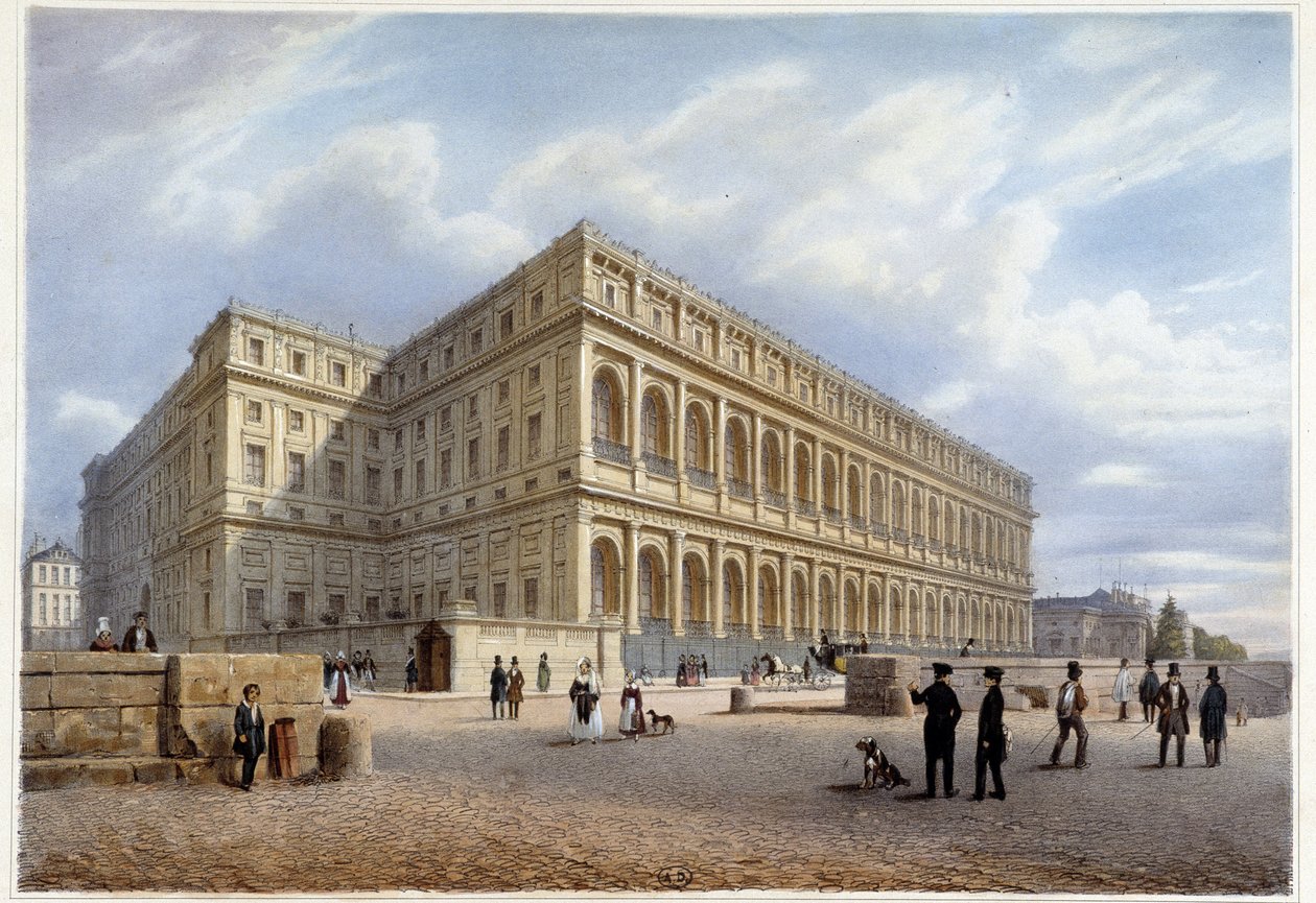 منظر لقصر Orçay (أو Orsay؟) - في "" Walk in Paris ومحيطها "" ، صممه Jacottet and Benoist ، c. 1840 بواسطة فيليب بينويست
