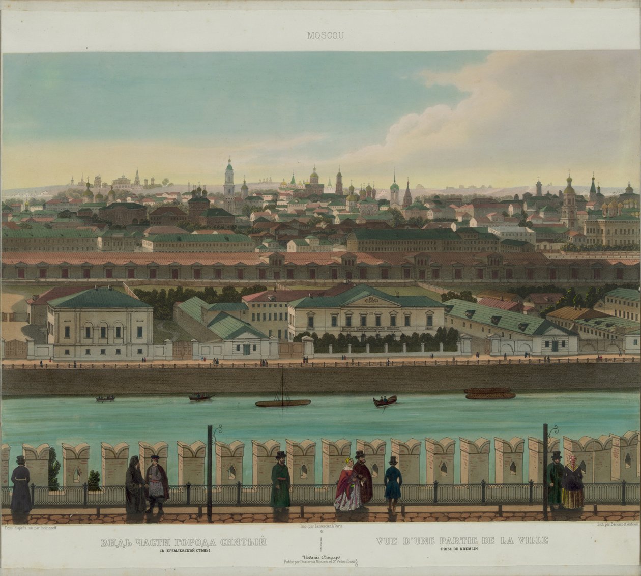 صورة ل Zamoskvorechye من جدار الكرملين من منظر بانورامي لموسكو في 10 أجزاء ، كاليفورنيا 1848 بواسطة فيليب بينويست