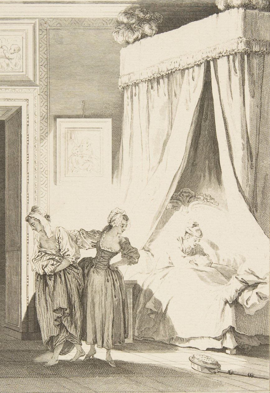 La Gageure des trois Commeres: La Servante ، من حكايات وقصص قصيرة في الشعر ... ، نُشرت عام 1795. بواسطة فيليب تريير