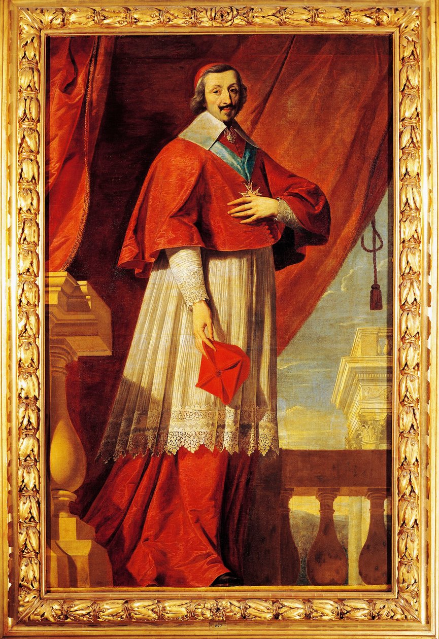 France, Fontaine Chaalis, Portrait of French statesman and clergyman, Cardinal Richelieu (1585-1642) بواسطة فيليب دي (مدرسة) شامبين