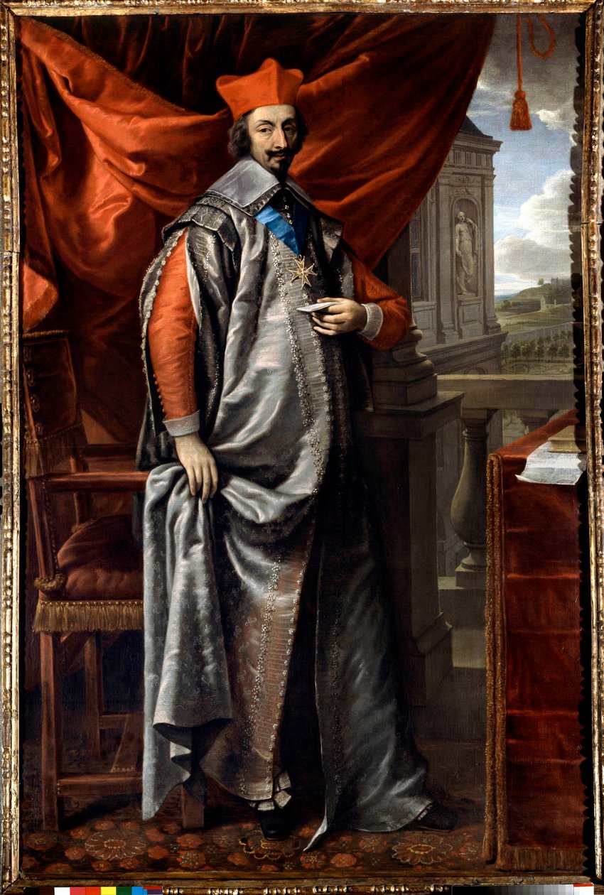 صورة كاملة الطول لأرماند جان دو بليسيس ، كاردينال دي ريشيليو (1585 - 1642) لوحة لفيليب دي شامبين (1602-1674) باريس. وزارة الشئون الخارجية بواسطة فيليب دي شامبين