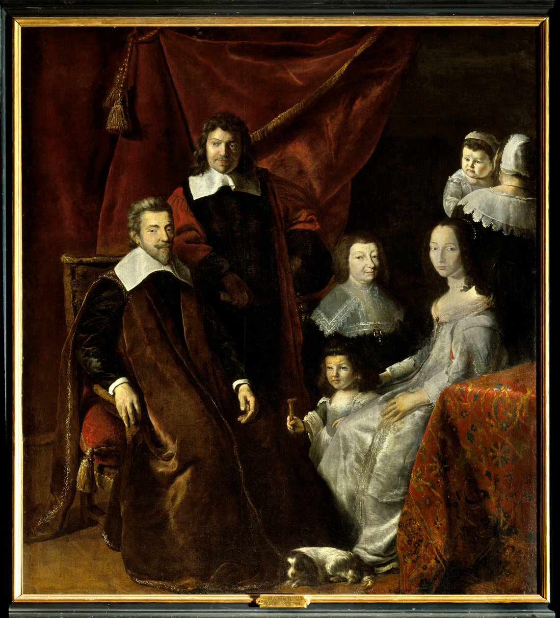 The family of Henri Louis (Henri-Louis) Habert de Montmort (Montmor) (1600-1679), on the right, Henriette-Marie de Buade de Frontenac (Henriette Marie de Buade-Frontenac) (died 1676). Painting by Philippe De Champaigne (1602-1674). Oil on canvas. Mandatory بواسطة فيليب دي شامبين