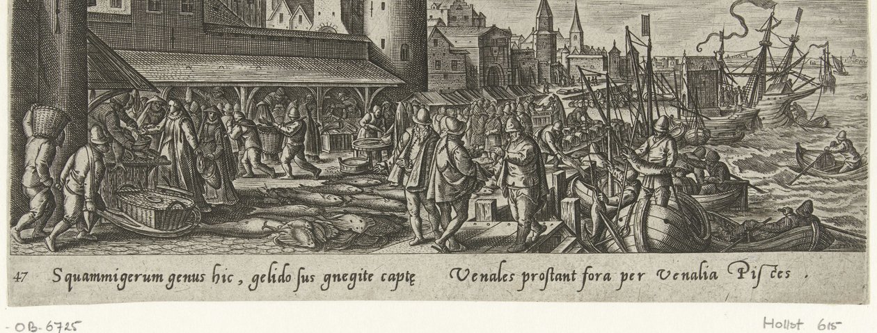 فيسماركت Jacht en visvangst (عنوان المسلسل) أنواع الصيد والصيد والصيد (عنوان السلسلة) بواسطة فيليبس جالي (يُنسب إلى ورشة عمل)