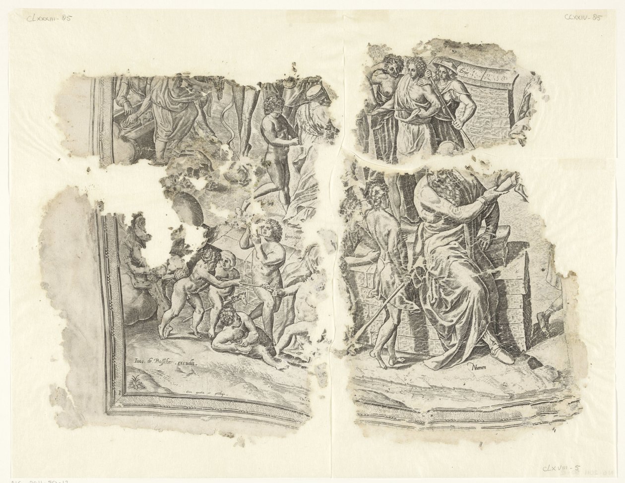 الزاوية اليسرى السفلى لطبعة مشهد سيبيس Tabula Cebetis Carta Vitae (العنوان الأصلي) بواسطة فيليبس جالي