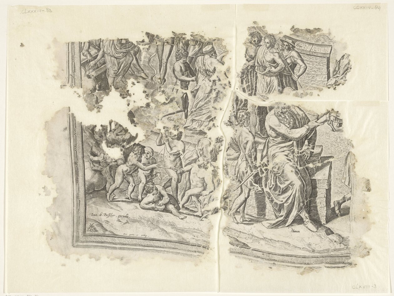 الزاوية اليسرى السفلى لطبعة مشهد سيبيس Tabula Cebetis Carta Vitae (العنوان الأصلي) بواسطة فيليبس جالي