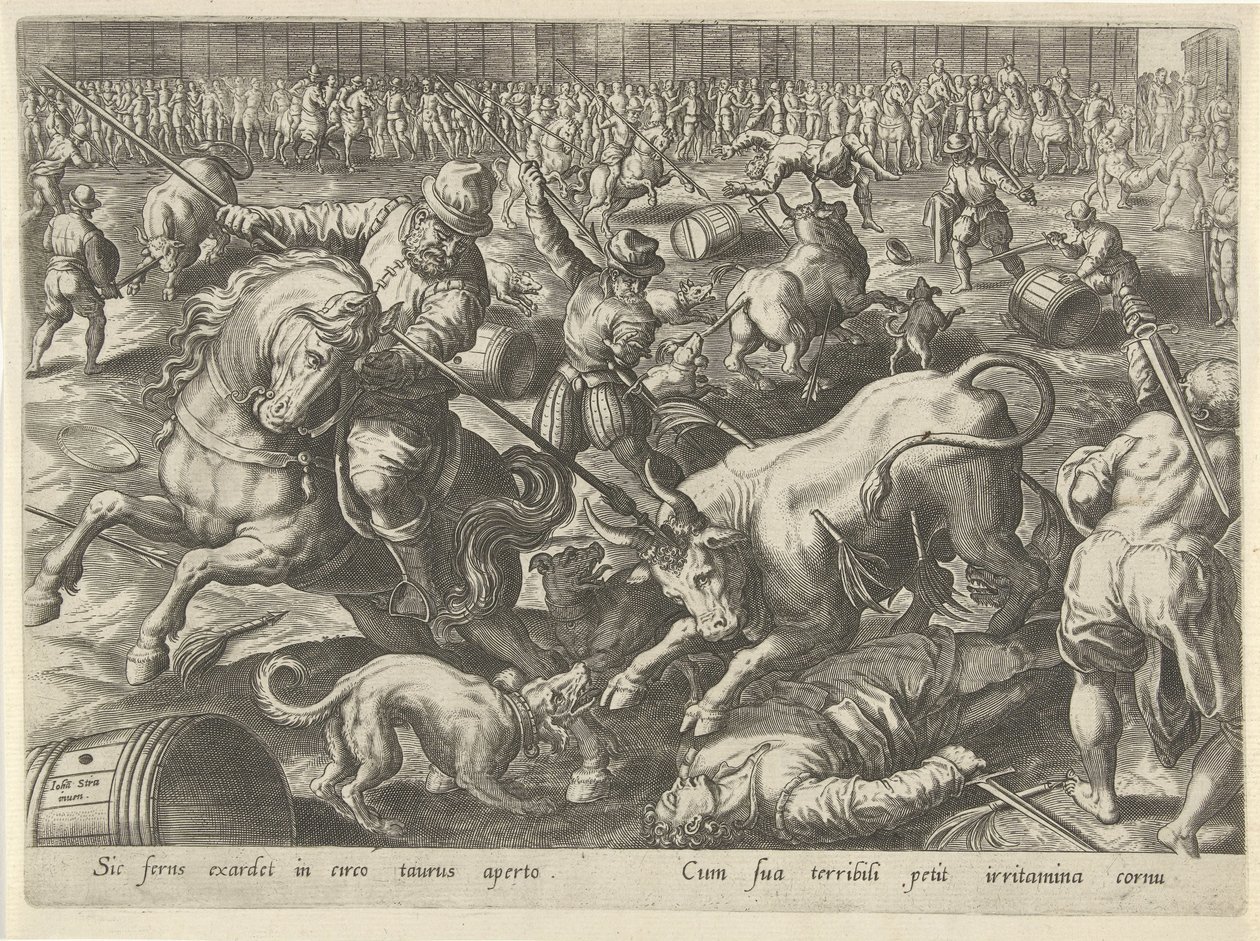 Stierengevecht Jachttaferelen (عنوان المسلسل) وفيه كل نوع من الصيد والطيور وصيد الأسماك (عنوان السلسلة) بواسطة فيليبس جالي