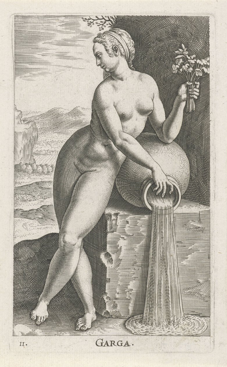 مساعدة Waternimf جارجا (العنوان على الكائن) Stroom- a waternymph (عنوان السلسلة) Nympharum oceanitidum ، Ephydridum potamidum naiadum (عنوان السلسلة) بواسطة فيليبس جالي