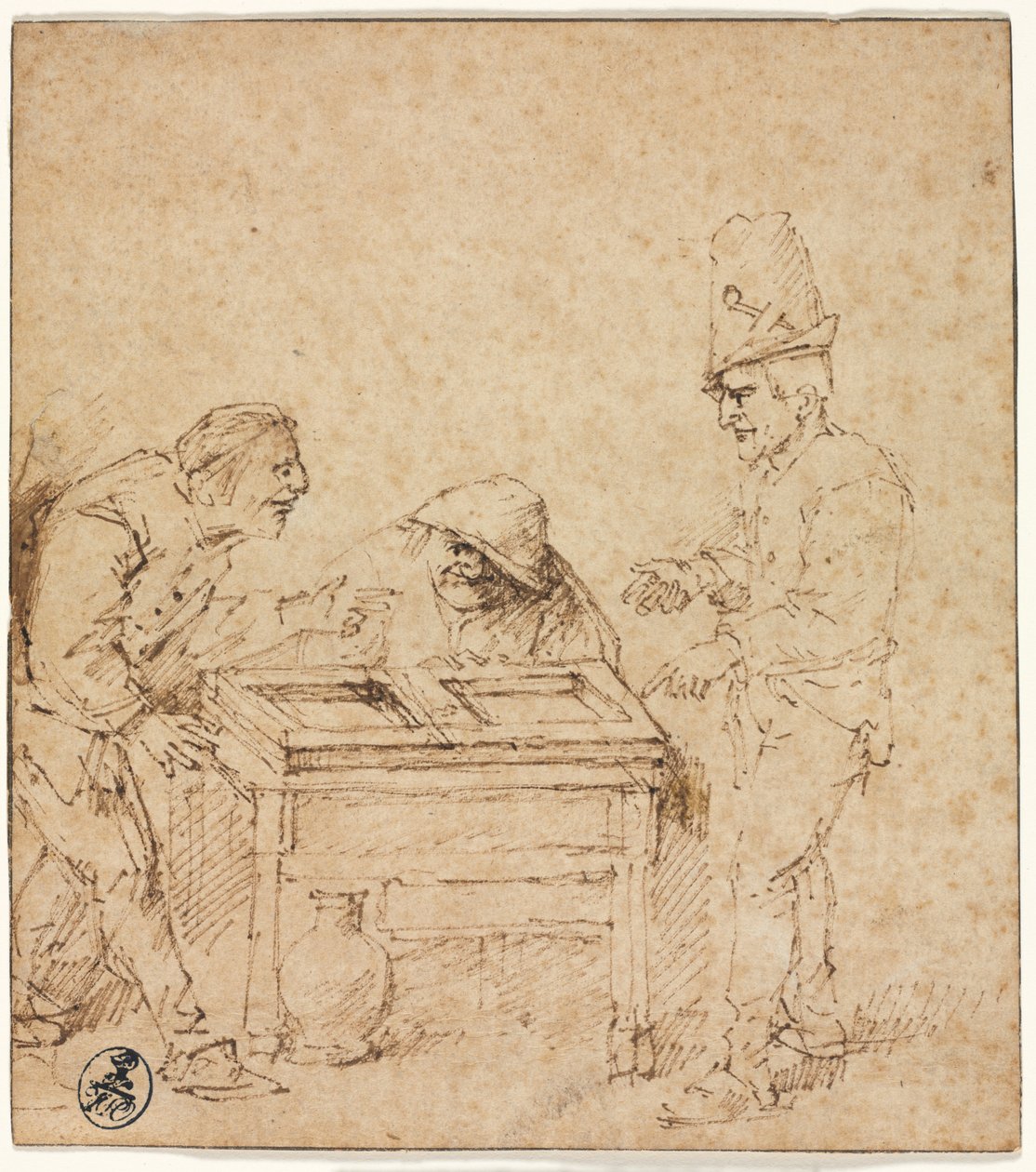 لاعبو Tric-Trac ، ج. 1660. بواسطة فيليبس دي كونينك