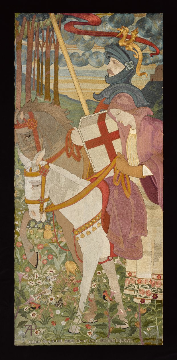 سانت جورج ، فارس الصليب الأحمر مع أونا ، 1907 (التطريز) (انظر أيضًا 141950-51) بواسطة فويب آنا تراكوير