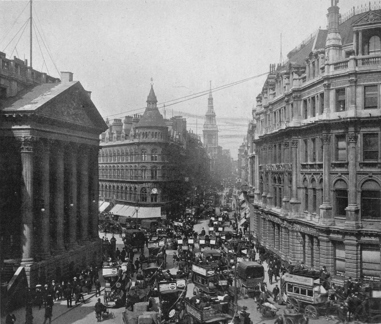 The Mansion House and Cheapside ، مدينة لندن ، c1890 1911 بواسطة شركة الفوتوكروم المحدودة في لندن