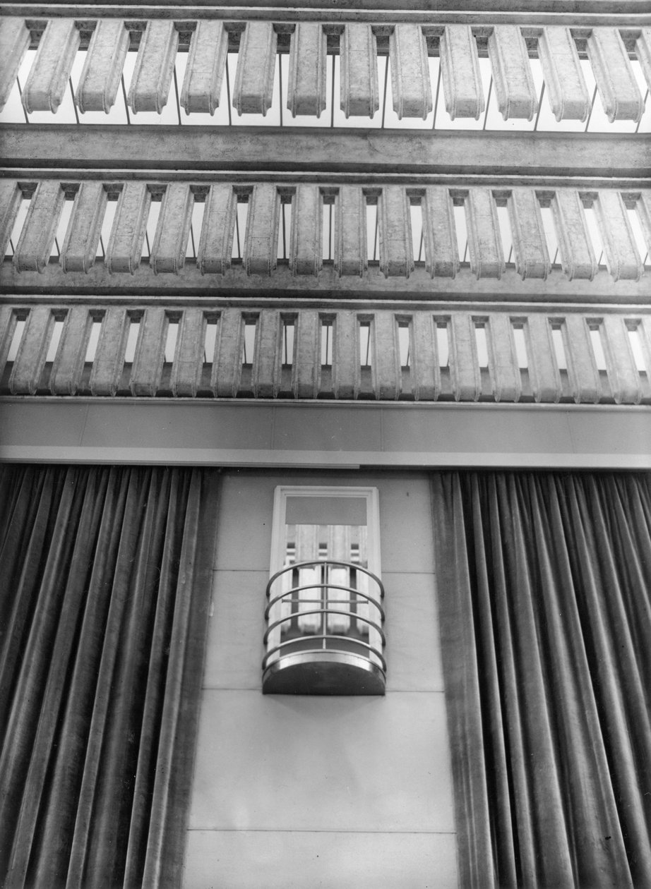 تفاصيل جدار Hauptfunksaal في مبنى NORAG في هامبورغ ، حوالي عام 1931 (صورة b / w) بواسطة مصور فوتوغرافي ألماني