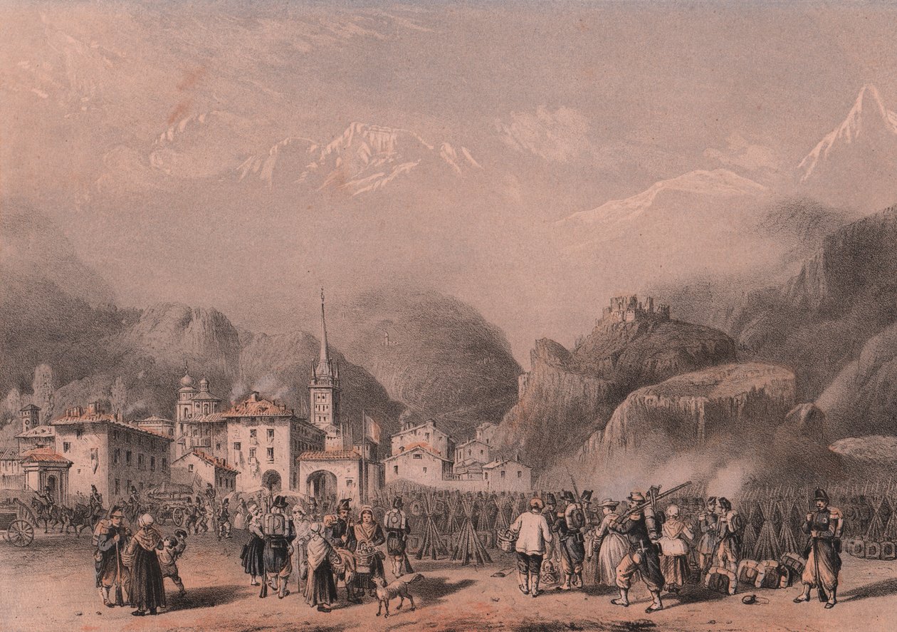 Bivouac of French troops in Susa, Piedmont بواسطة بليز نيكولا لو سوير