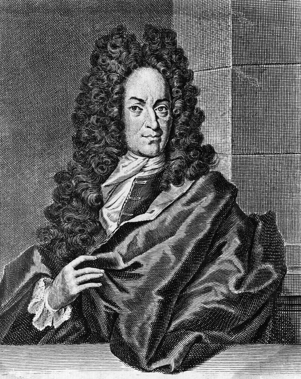 Portrait of Georg Ernst Stahl (1659-1734), German physician and chemist, engraving from Opusculum chimico-physico-medicum, Halae Magdeburgicae بواسطة بليز نيكولا لو سوير