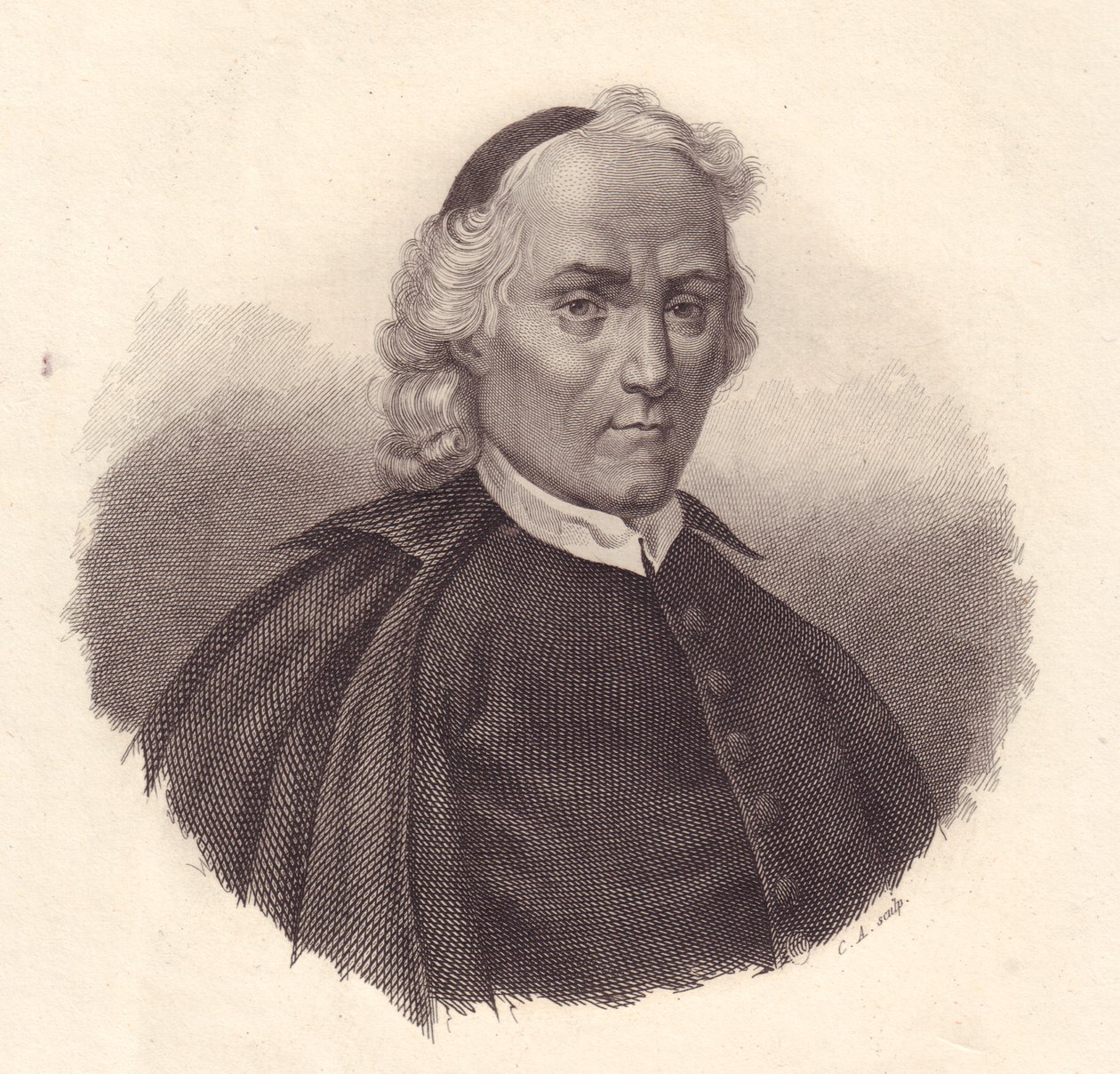 Portrait of Italian Presbyterian and historian Ludovico Antonio Muratori (1672-1750), copper engraving بواسطة بليز نيكولا لو سوير