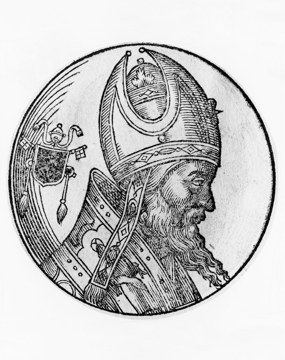 Portrait of John IV (died 642), 72nd Pope of Catholic Church from 640, engraving بواسطة بليز نيكولا لو سوير