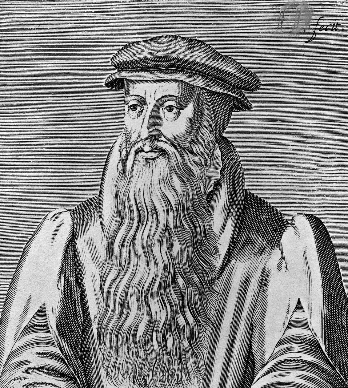 Portrait of John Knox (circa 1513-1572), Scottish minister, theologian, writer, leader of Reformation, and founder of Presbyterian Church of Scotland, woodcut بواسطة بليز نيكولا لو سوير