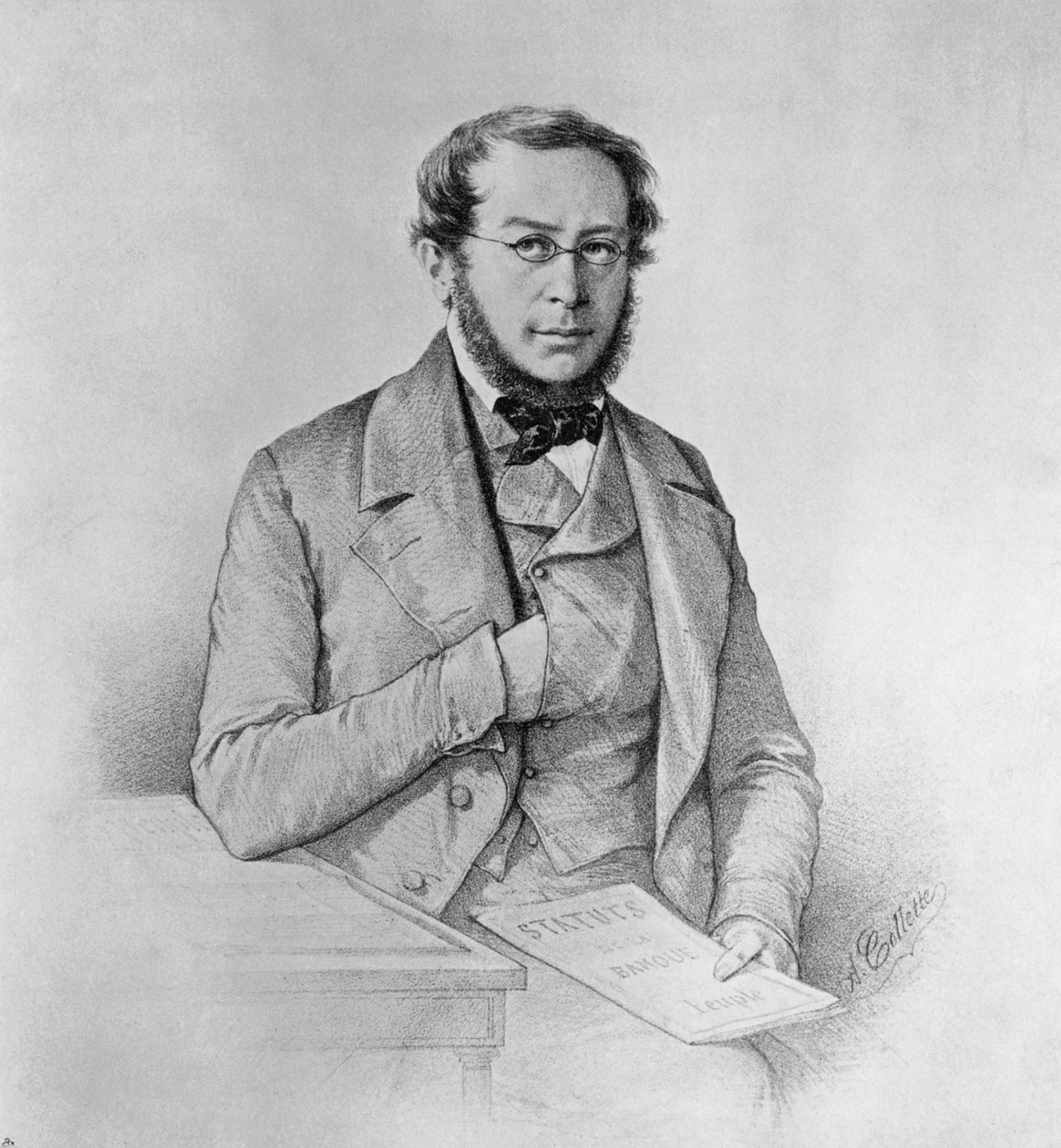 صورة لبيير جوزيف برودون (1809-1865) ، سياسي وفيلسوف وفوضوي فرنسي ، رسم بواسطة كوليتي بواسطة بليز نيكولا لو سوير