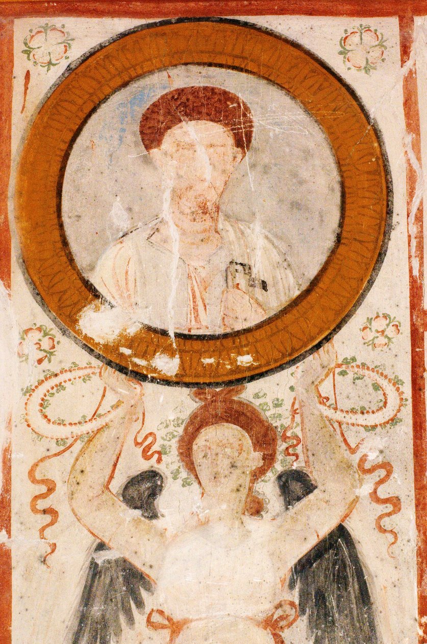 Syria, Palmyra, Valley of Tombs, Hypogeum fresco in tomb of three brothers بواسطة بليز نيكولا لو سوير