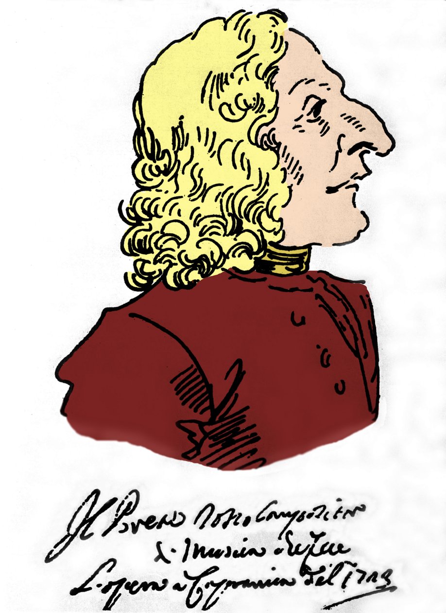 أنطونيو فيفالدي (1678-1741) ، كارتون بيير ليون غزي (1674-1755) بواسطة بيير ليون غزي