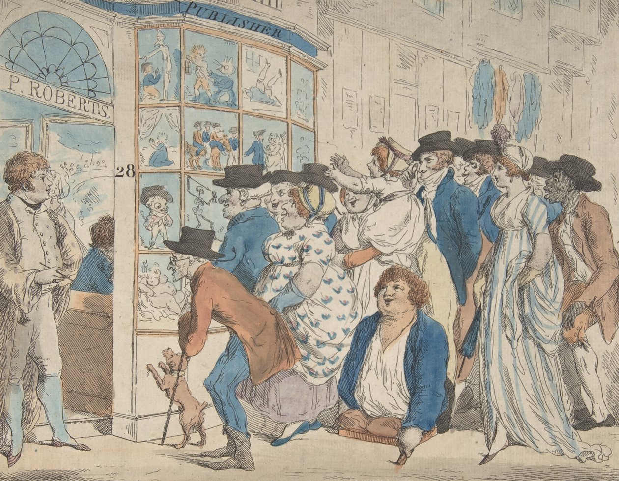 متجر كاريكاتير لبيرسي روبرتس ، 28 الصف الأوسط ، هولبورن ، 1801. بواسطة بيرسي روبرتس