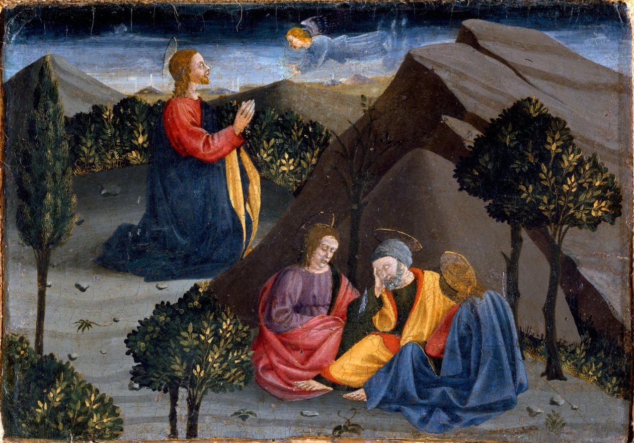 Polyptych of the Misericordia: الصلاة في حديقة الزيتون بواسطة بييرو ديلا (مدرسة) فرانشيسكا