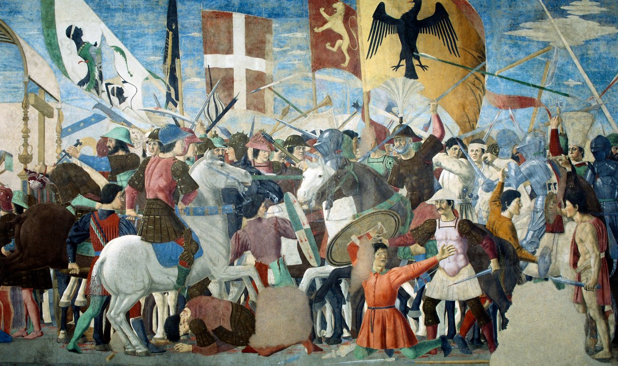تفاصيل من The Legend of the True Cross تظهر معركة هرقل الأول من بيزنطة ضد Chosroes II ، بقلم Piero della Francesca بواسطة بييرو ديلا فرانشيسكا