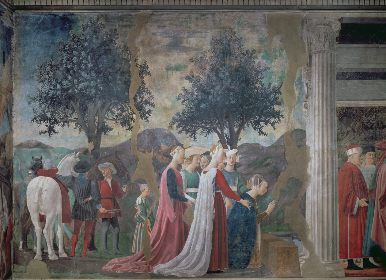 اكتشاف خشب الصليب الحقيقي ، من أسطورة دورة الصليب الحقيقي ، اكتمل عام 1464 (تفاصيل 58294) بواسطة بييرو ديلا فرانشيسكا
