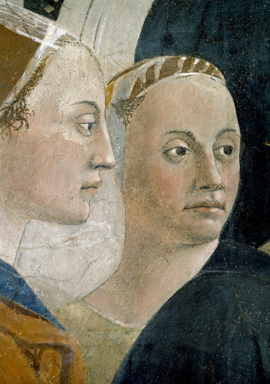أكملت أسطورة الصليب الحقيقي ، التحقق من الصليب الحقيقي ، تفاصيل الحاضرين ، 1464 فريسكو بواسطة بييرو ديلا فرانشيسكا