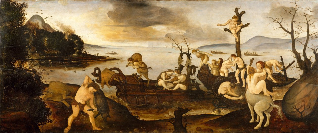 The Return from the Hunt حوالي 1505-7 (تمبرا وزيت على خشب) بواسطة بييرو دي كوزيمو