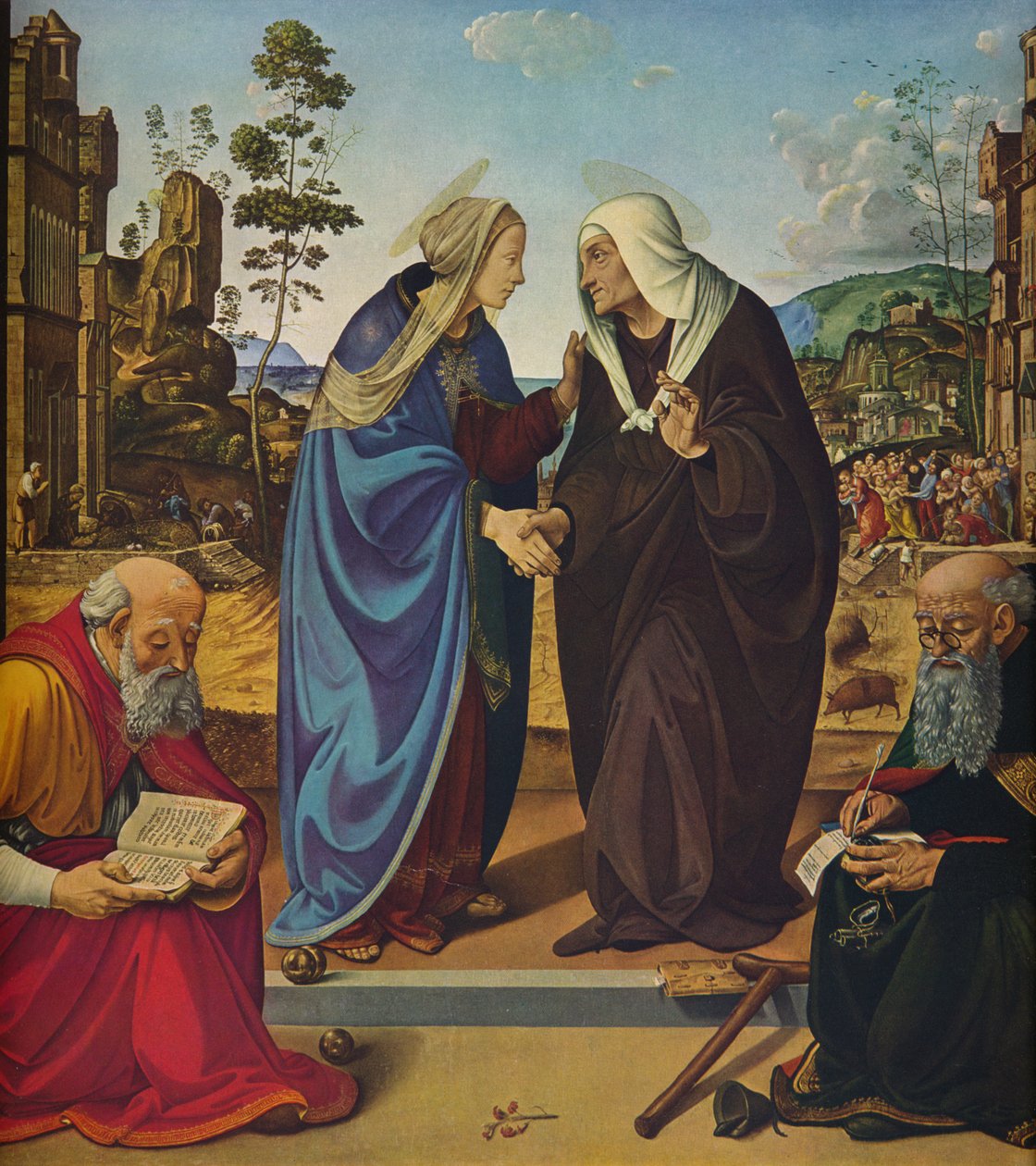 الزيارة مع القديسين نيكولاس وأنتوني أبوت ، c1489-1490 بواسطة بييرو دي كوزيمو