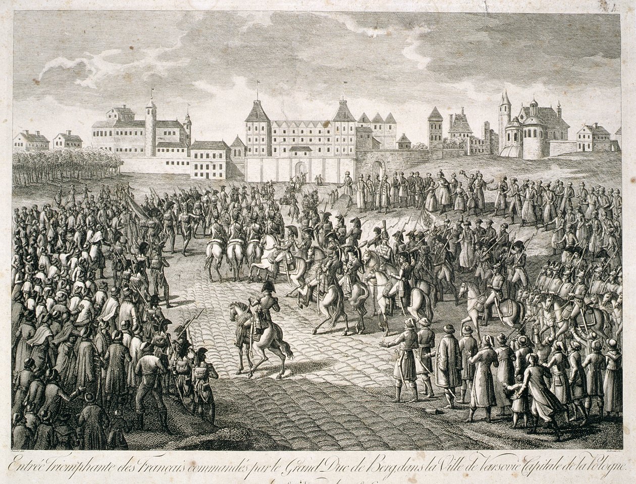 دخول الفرنسيين المنتصرين إلى وارسو عام 1806 تحت قيادة الدوق الكبير بيرغ ، 1810 بواسطة بيير أدريان لو بو