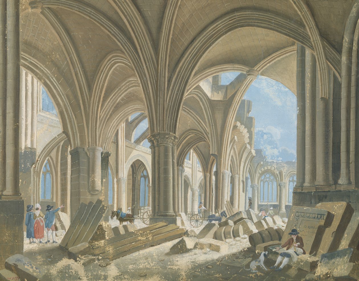 هدم كنيسة Saint-Jean-en-Greve ، c.1800 بواسطة بيار أنطوان ديماشي